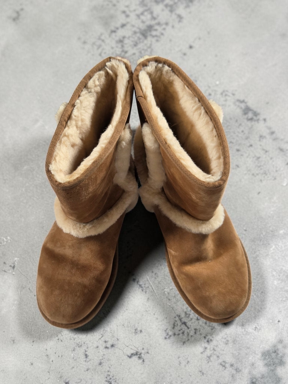 UGG Women's 8 Suede Brown Shearling Winter Boots Vintage Y2K Cozy